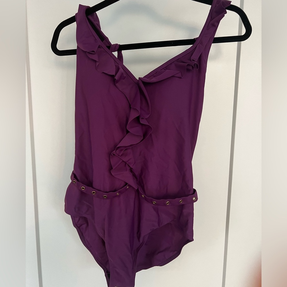 3/$65 SWIM EUC attitude ladies one piece belted swim.